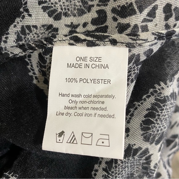 Berytos Sheer Black & Cream Colored Infinity Scarf - Picture 6 of 7